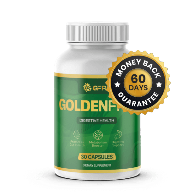 GoldenFrib digestive health capsule bottle